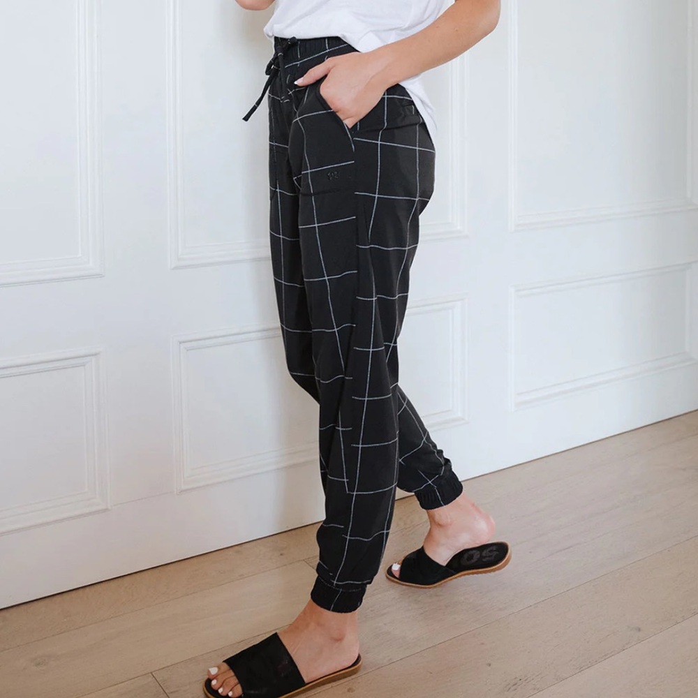 Albion Black and White Checkered Joggers